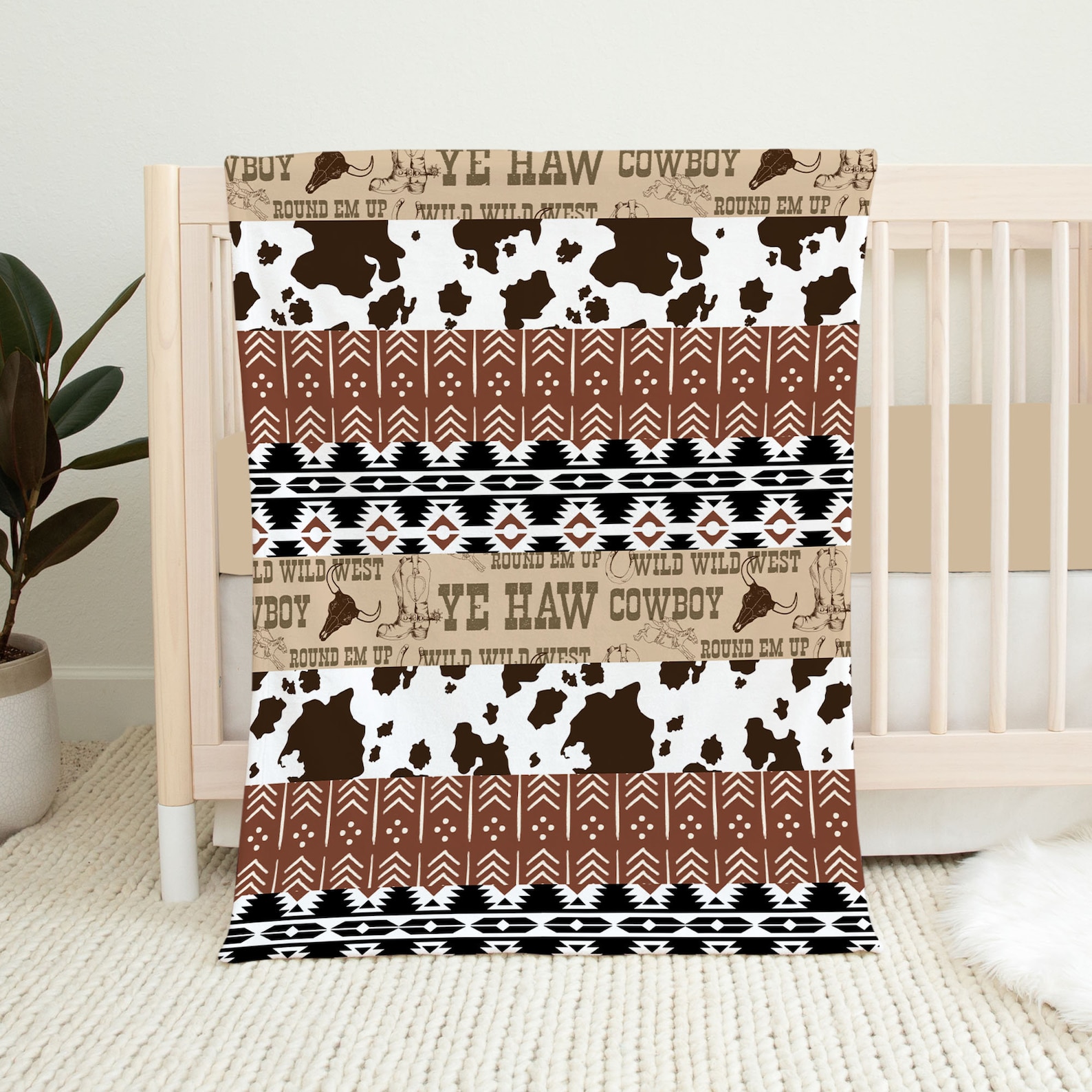 Baby Boy Crib Bedding Set Cowboy Baby Bedding Western Crib Etsy