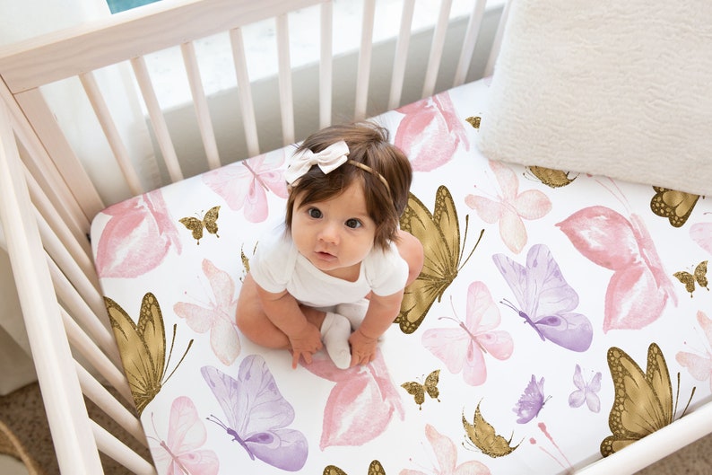 OILO BUTTERFLY CRIB SHEET