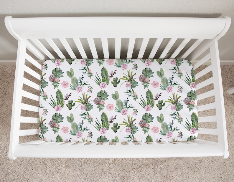 Cactus Crib Bedding Set Cactus Nursery Bedding Boho Crib Etsy