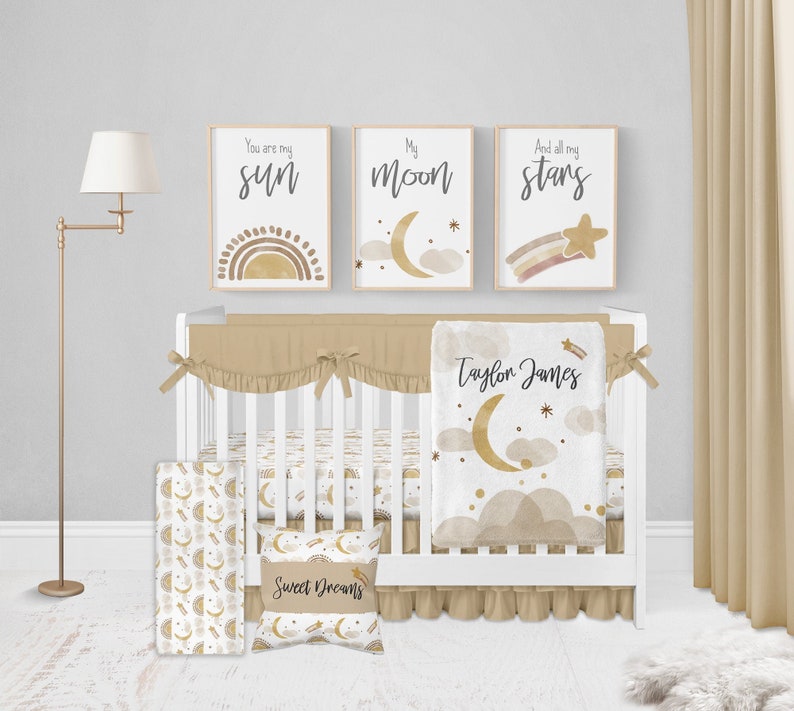 Boho Crib Bedding Set Gender Neutral Crib Bedding Boho Etsy