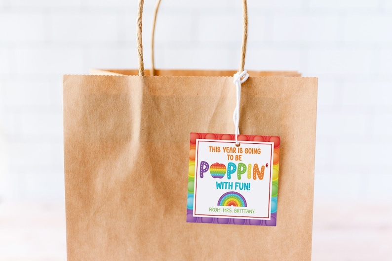 Printable Back to School Gift Tag, Popping With Fun Gift Tags, Editable ...
