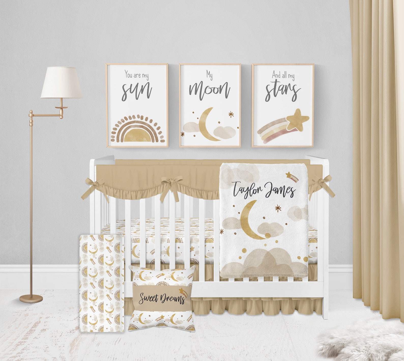 Boho Nursery Prints, Sun, Moon, Stars, Set of 3 Prints, Moon and Stars ...