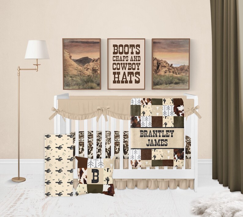 Baby Boy Crib Bedding Set Cowboy Baby Bedding Western Crib Etsy