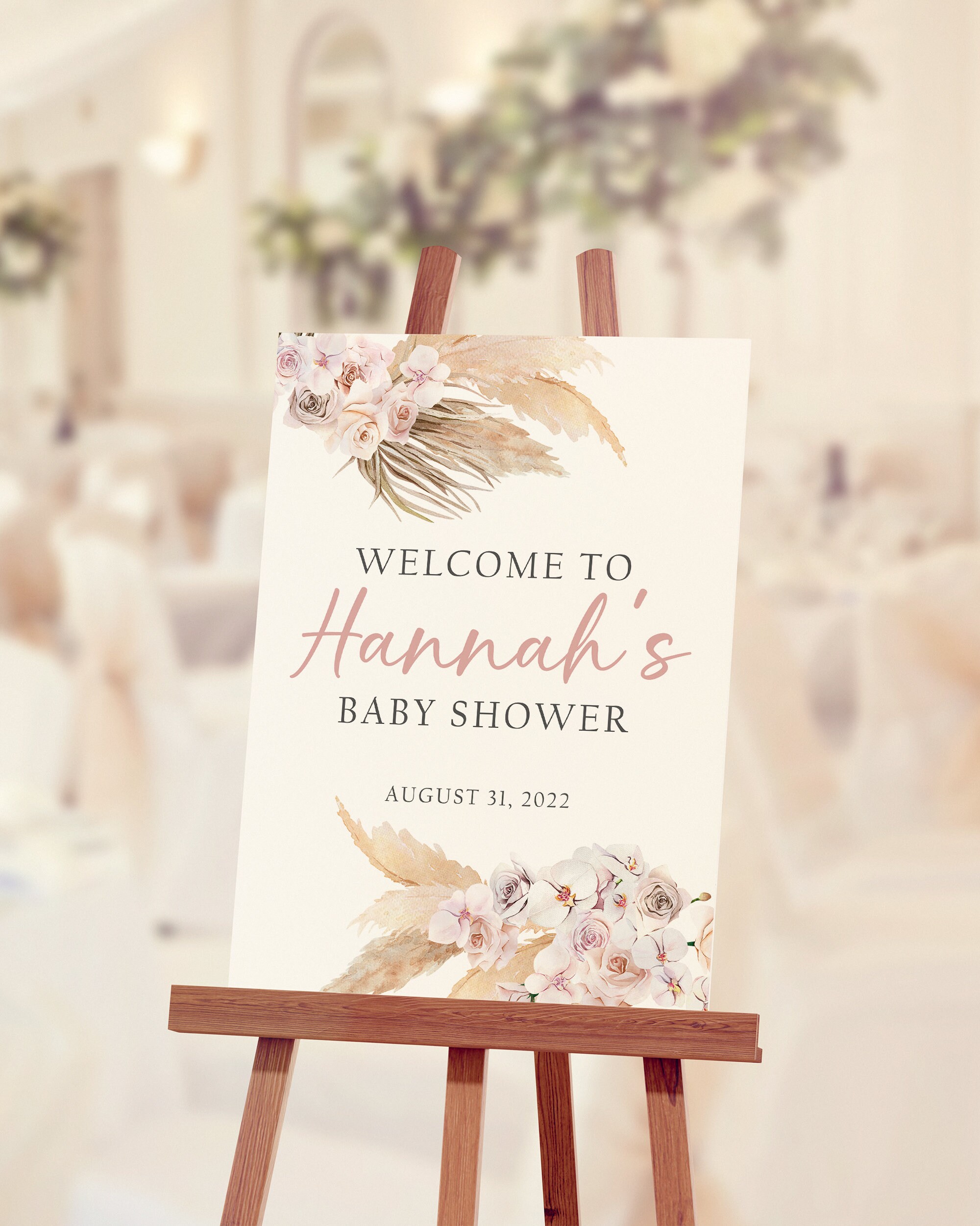 Groovy Floral Baby Shower Sign - Retro 70s Baby In Bloom Printable Decor