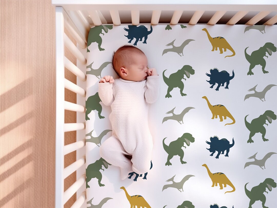 Dinosaur Crib Sheets Boy, Baby Boy Bedding, Dinosaur Crib Bedding Boy