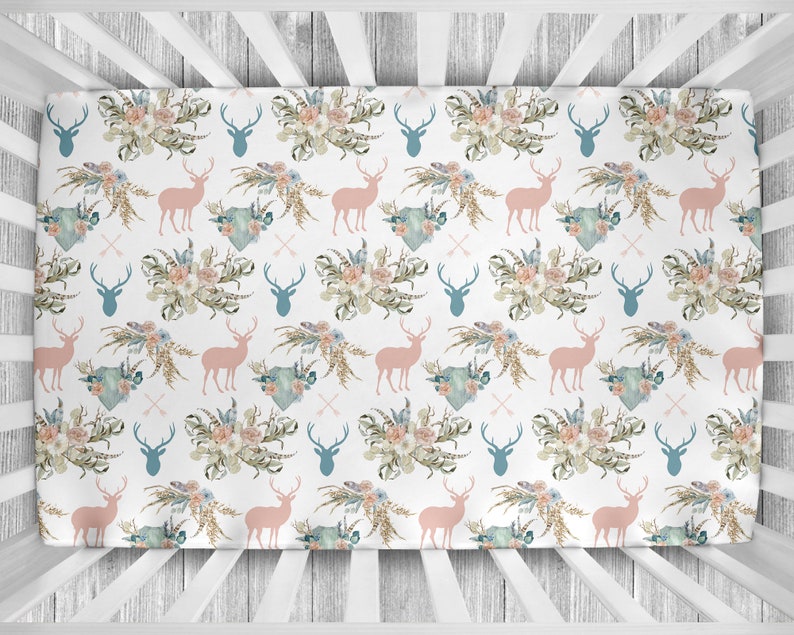 Woodland Baby Girl Bedding Baby Girl Deer Crib Bedding Set Etsy