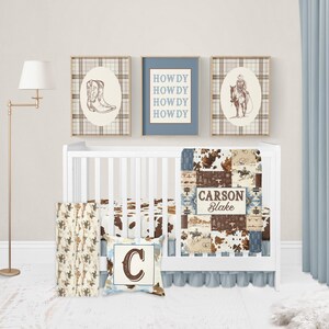 Western Nursery Wall Art Print Set, Cowboy Nursery Prints, Boy Nursery, Blue Nursery Decor, Western Boys Room Decor, Vintage Cowboy Decor image 8