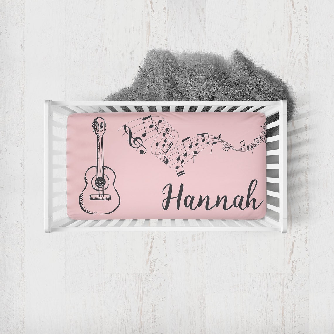 Guitar Crib Bedding Set Baby Girl Crib Bedding Set Pink Crib Etsy