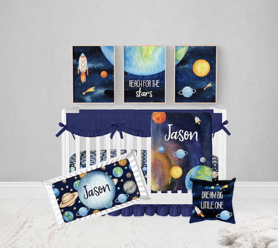Space crib bedding set deals