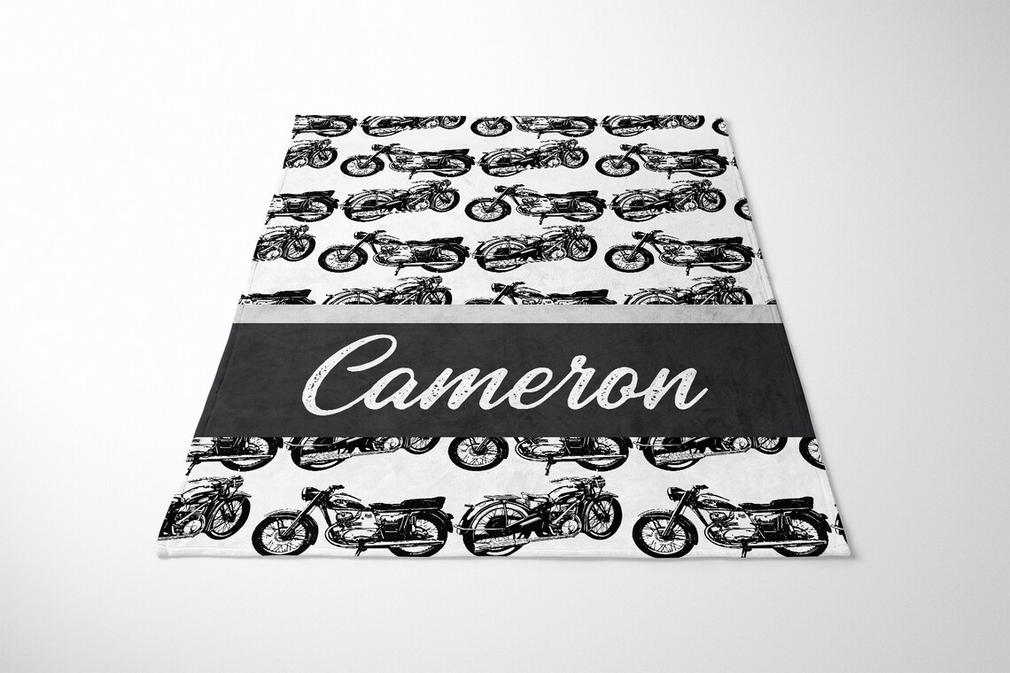 Personalized Motorcycle Blanket Motorcycle Baby Blanket Baby Etsy