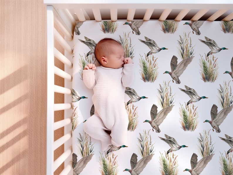 Mallard Duck Crib Bedding, Baby Boy Crib Bedding Set, Duck Hunting ...