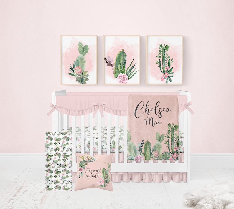 Cactus Crib Bedding Set Cactus Nursery Bedding Boho Crib Etsy