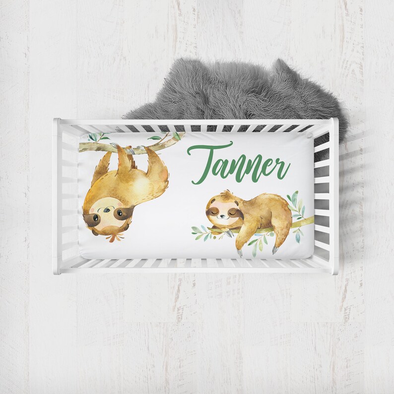 Sloth Crib Bedding Set Baby Boy Crib Bedding Set Sloth Etsy