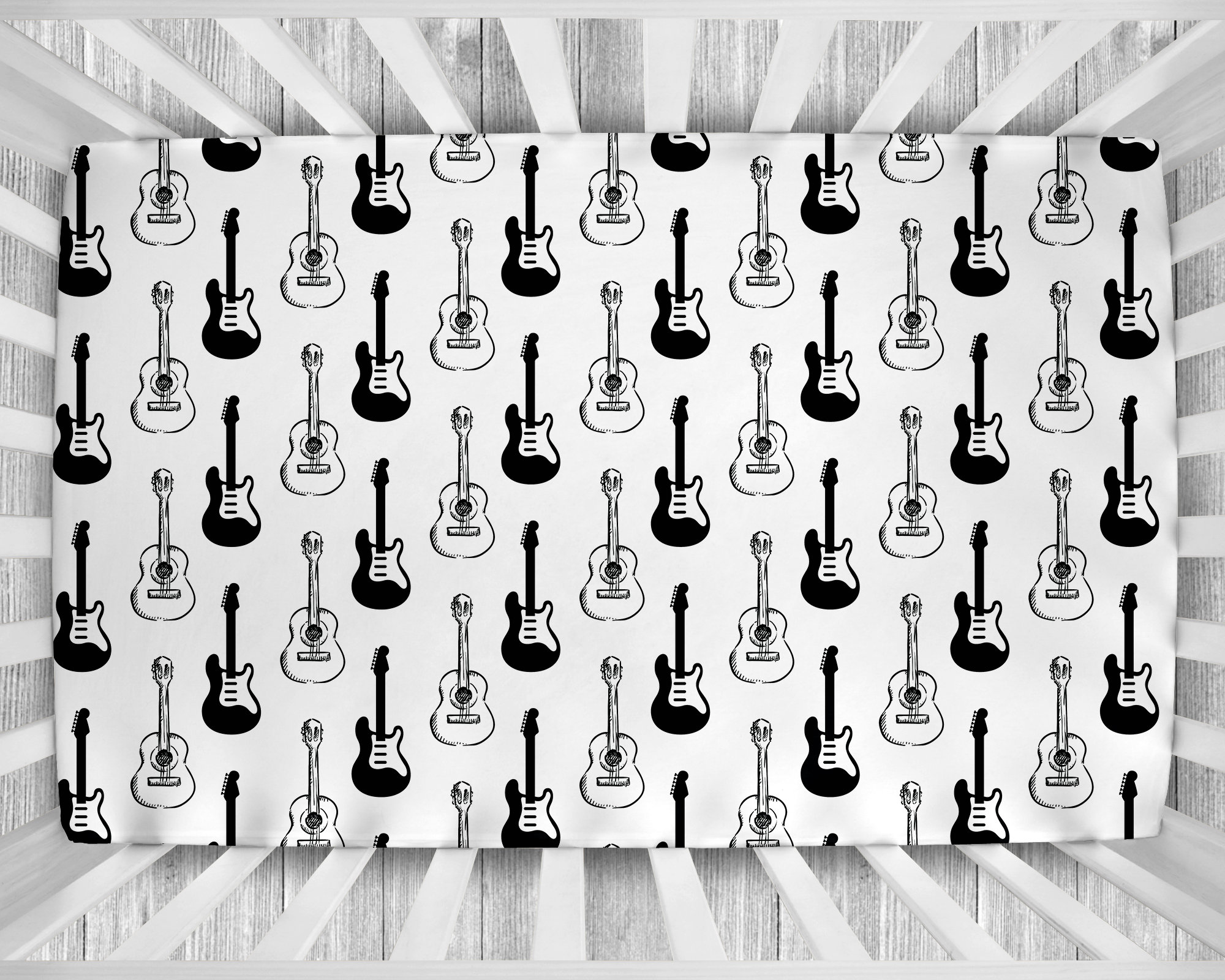 Guitar Crib Sheet Crib Sheets Boy Guitar Crib Bedding Music Etsy
