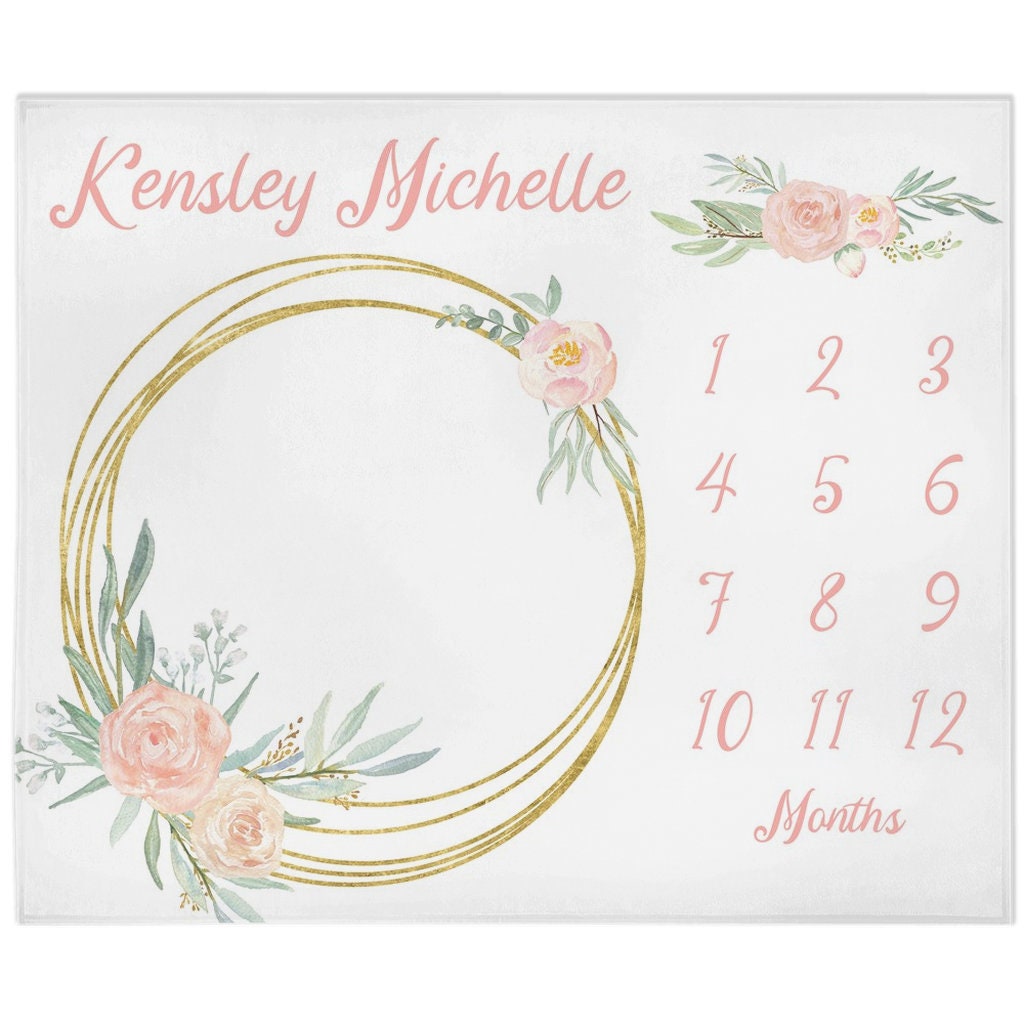 Floral Milestone Blanket Photo Blanket Baby Age Blanket Etsy