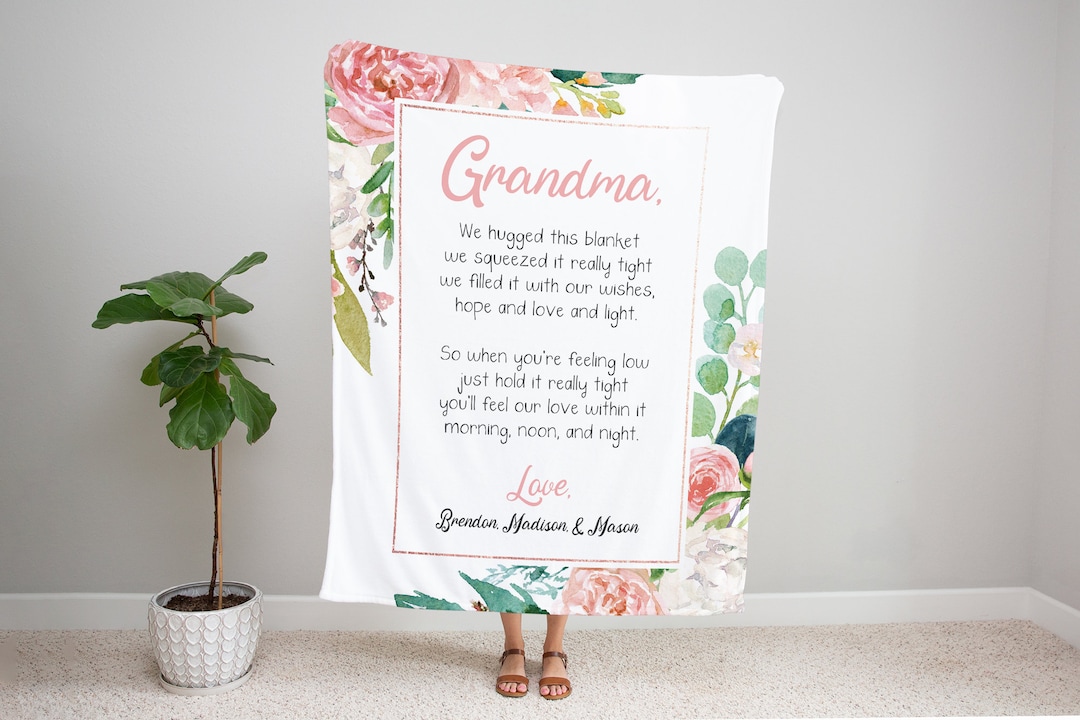 Personalized Blanket for Grandma, Mothers Day Gift for Grandma, Grandma