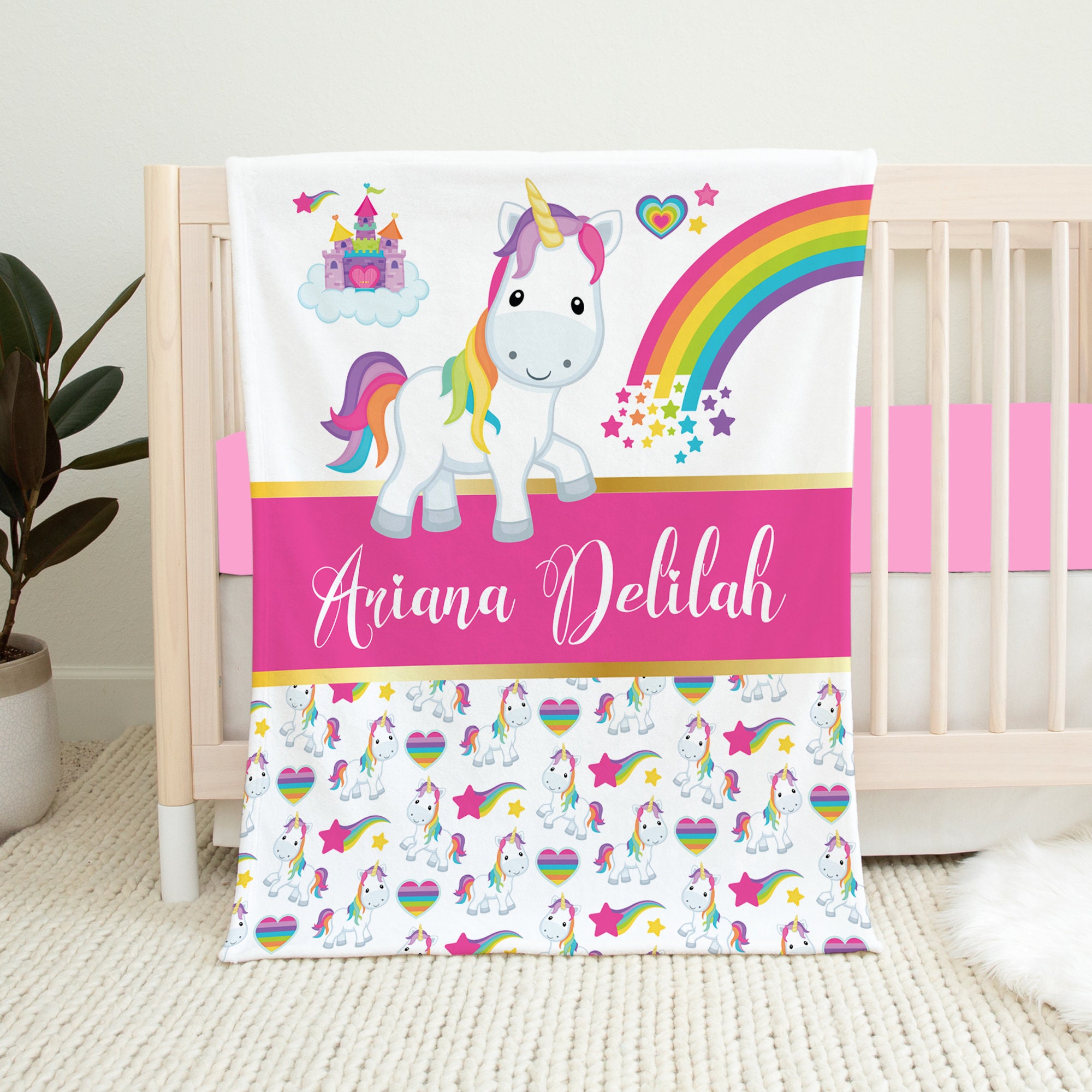 Personalized Unicorn Blanket Unicorn Baby Blanket Custom Etsy