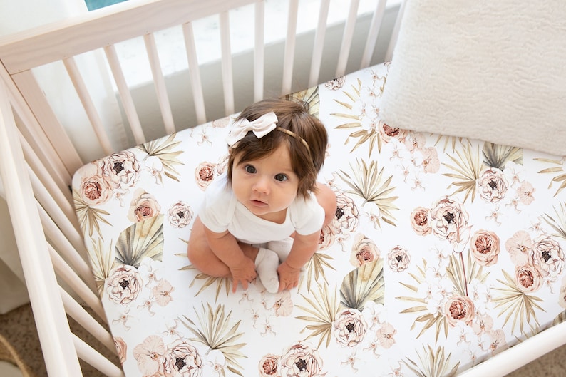 Boho Crib Bedding Set Girl Baby Girl Crib Bedding Floral Etsy