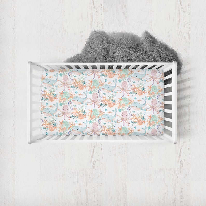 Under the Sea Crib Bedding Baby Girl Crib Bedding Set Ocean Etsy