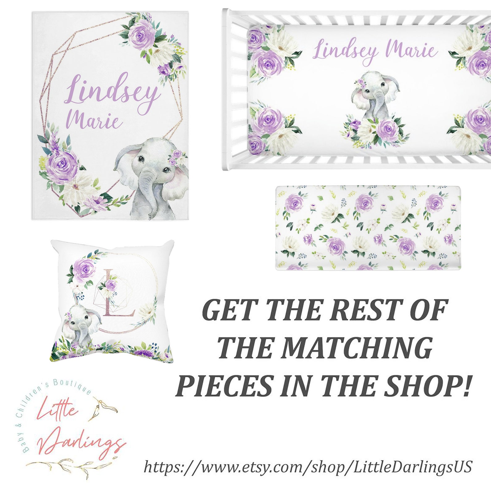 Purple Floral Nursery Decor Girl Nursery Prints Floral Girl Etsy