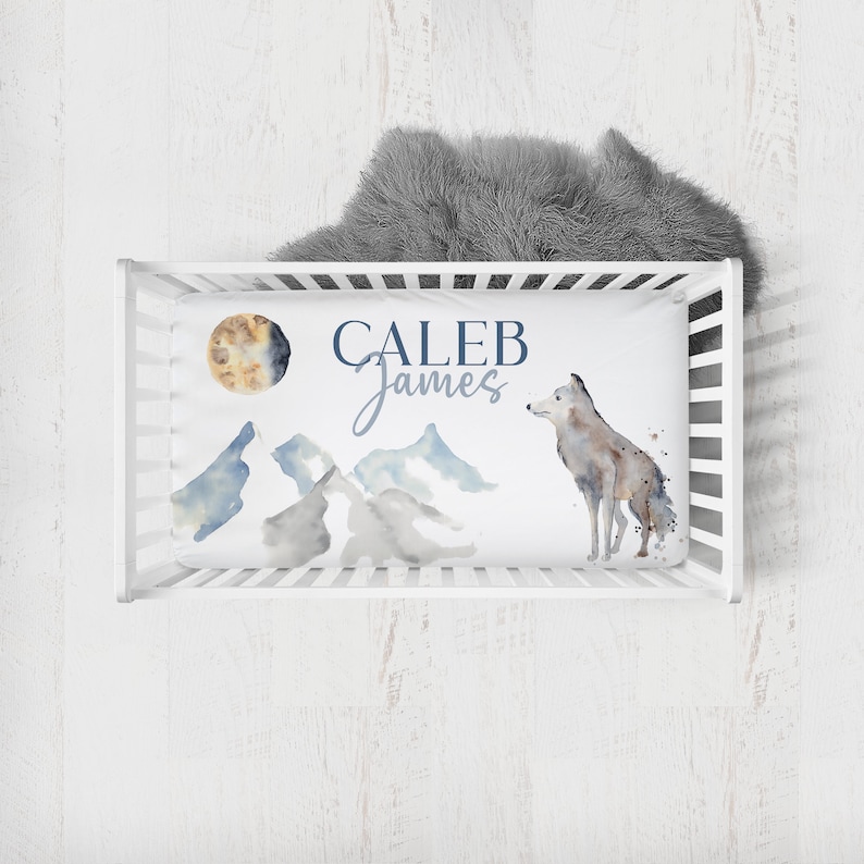 Wolf Crib Bedding Set Baby Boy Crib Bedding Set Wolf Etsy