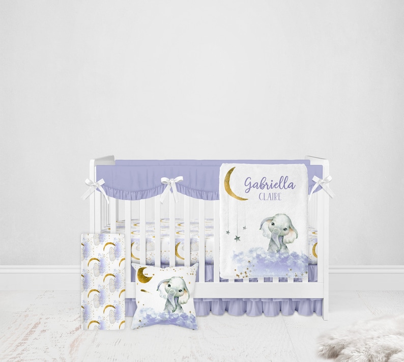 Elephant Baby Bedding Set Moon Crib Bedding Baby Girl Crib Etsy