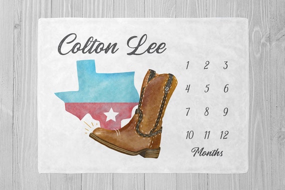 Cowboy Milestone Blanket Personalized Texas Baby Blanket Baby Boy Milestone Baby Shower Gift Monthly Milestone Blanket Western Milestone Etsy Canada