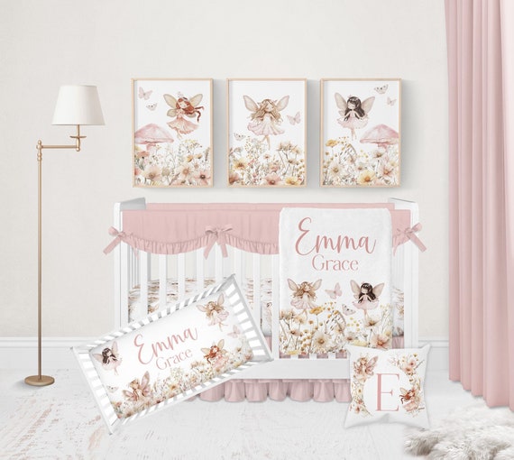 Baby Girl Crib Bedding Fairy Nursery Bedding Wildflower Crib Bedding Set Girl Crib Sets Girl Fairy Nursery Decor Girl Fairy Crib Sheet Etsy