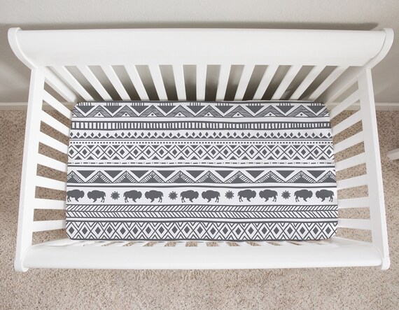 Bison Crib Sheet Crib Sheets Boy Buffalo Crib Bedding Tribal Nursery Baby Boy Crib Bedding Grey Buffalo Crib Sheet Boho Aztec Tribal Etsy Canada