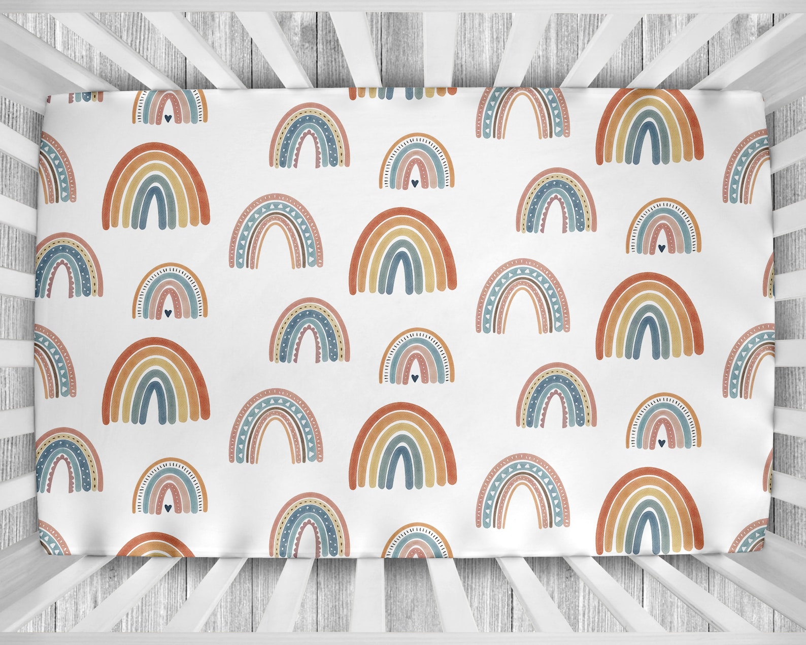 Rainbow Crib Sheet Rainbow Baby Bedding Neutral Crib Etsy
