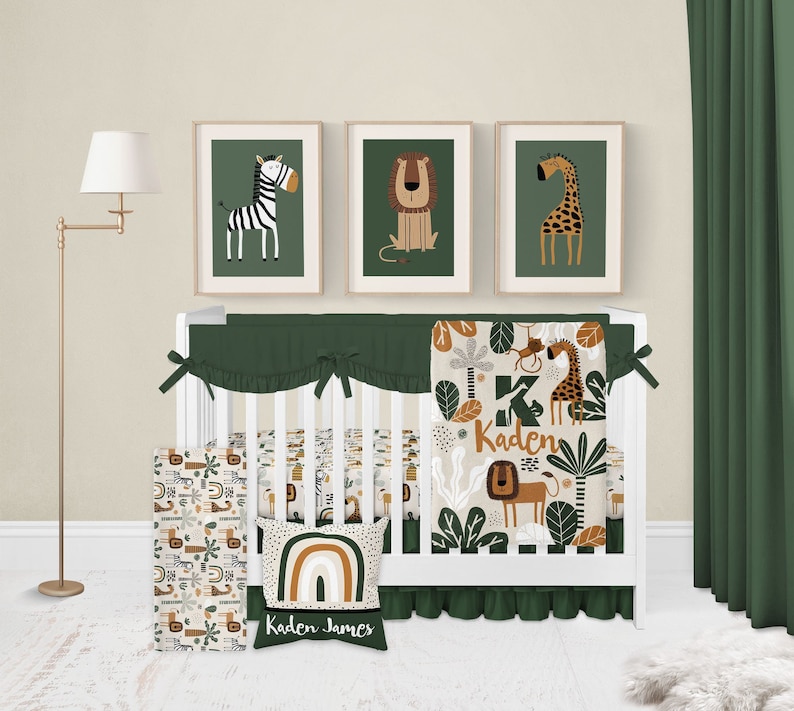 Safari Crib Bedding Set Boy Boho Crib Bedding Safari Nursery Etsy