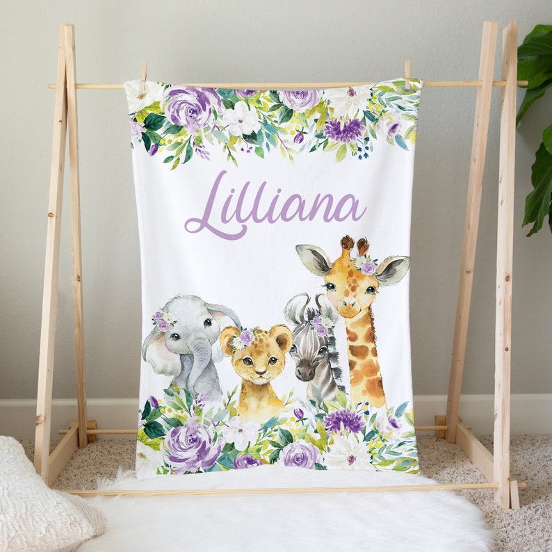 Safari Crib Bedding Set Purple Crib Bedding Floral Crib Etsy