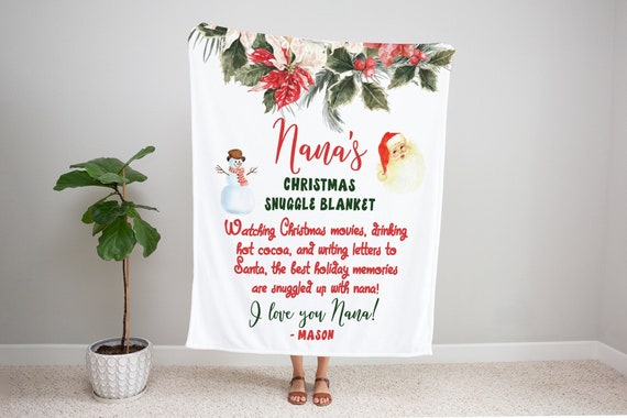 Personalized Christmas Blanket Nana Blanket Nana Christmas Gift