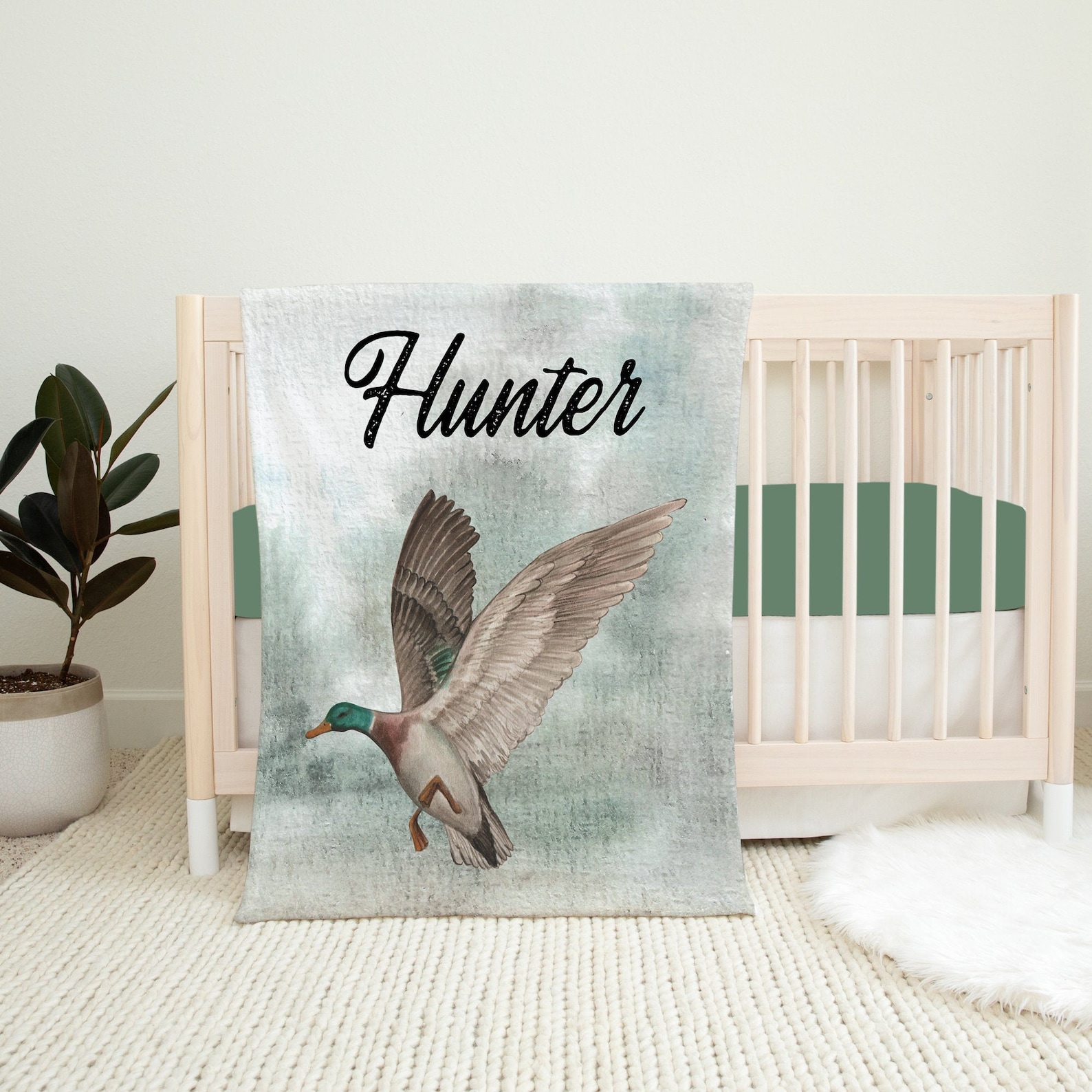 Personalized Mallard Duck Blanket Duck Hunting Baby Blanket Etsy