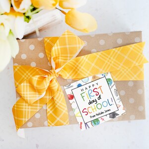Afdrukbare eerste dag van School Gift Tag, Happy First Day of School, Back to School Tag, bewerkbare School Gift Tag, Cookie Tag Instant Download