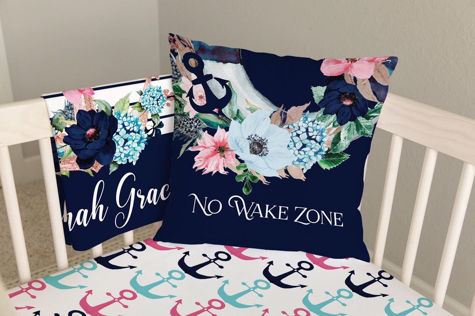 Nautical Crib Bedding Set Crib Bedding Set Girl Nautical Etsy