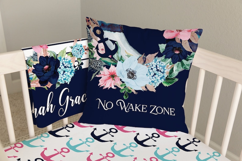 Nautical Crib Bedding Set Crib Bedding Set Girl Nautical Etsy