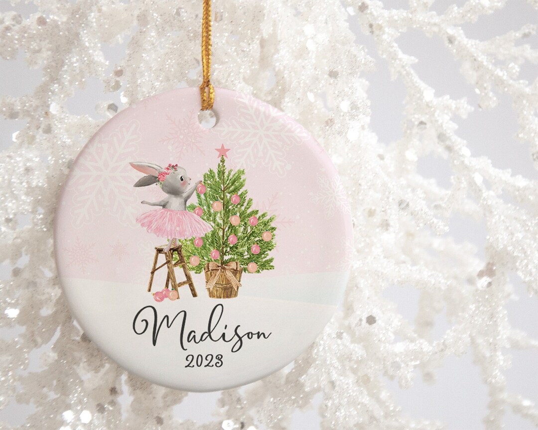 Girls Christmas Ornament, Baby First Christmas Ornament, Personalized