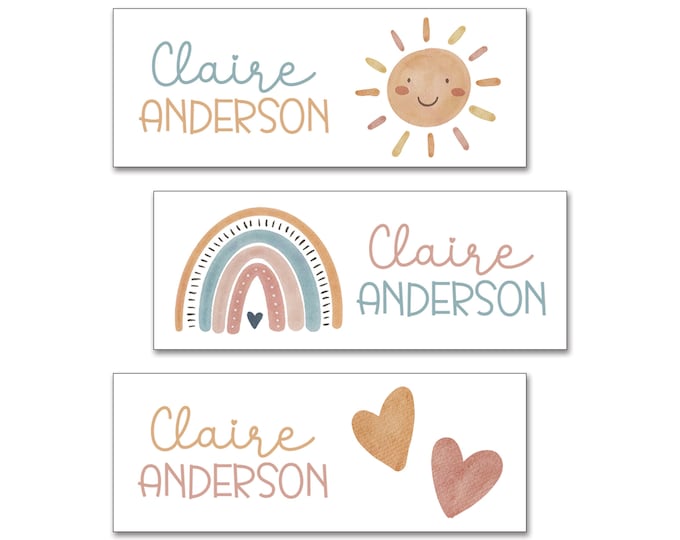 Personalized School Supply Labels for Girls, Name Stickers ...
