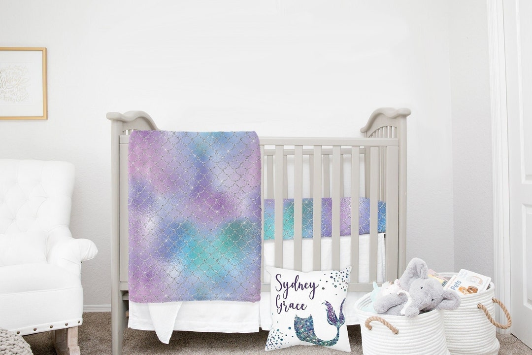 MINI Crib Bedding Set Girl Mermaid Crib Bedding Baby Girl Etsy