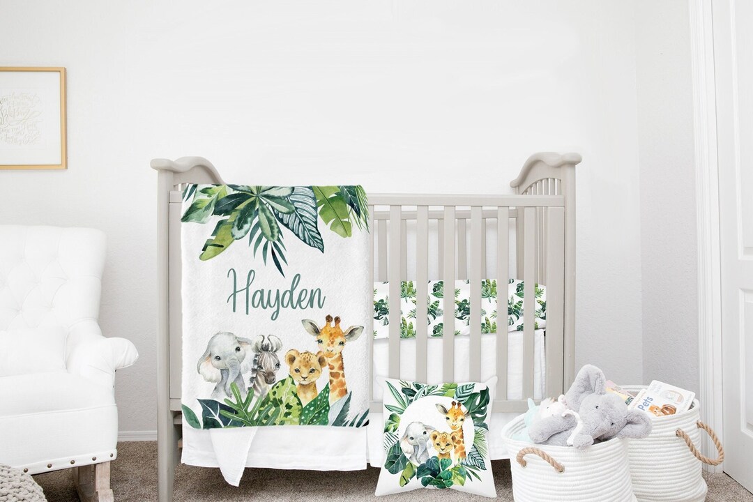 MINI Crib Bedding Set Boy Safari Crib Bedding Set Gender Etsy