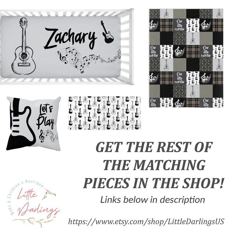 Guitar Crib Sheet Crib Sheets Boy Guitar Crib Bedding Music Etsy