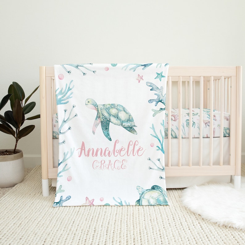 Ocean Crib Sheet Sea Turtle Crib Sheet Crib Sheets Girl Sea Etsy