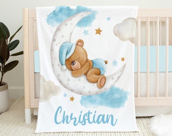 Personalised handmade baby cot gift set with miniature teddy in any colour Personalised handmade baby cot gift set with miniature teddy in any colour
