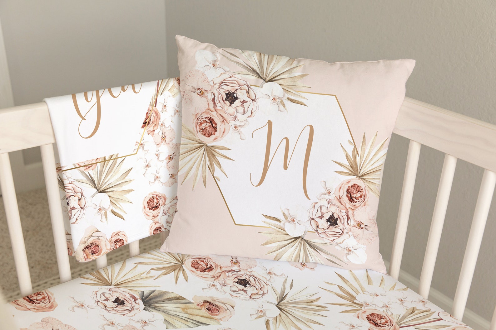 Boho Crib Bedding Set Girl Baby Girl Crib Bedding Floral Etsy