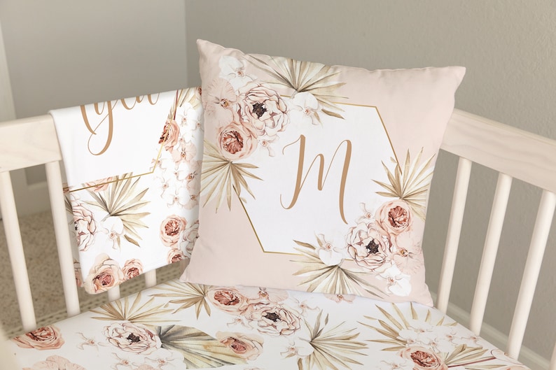 Boho Crib Bedding Set Girl Baby Girl Crib Bedding Floral Etsy