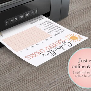 Summer Chore Chart for Kids, Editable Kids Chore Chart Printable, Daily ...