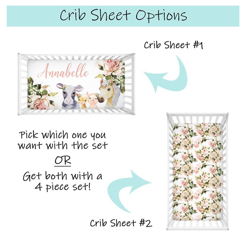 Baby Girl Crib Bedding Set Farmhouse Nursery Bedding Farm Etsy