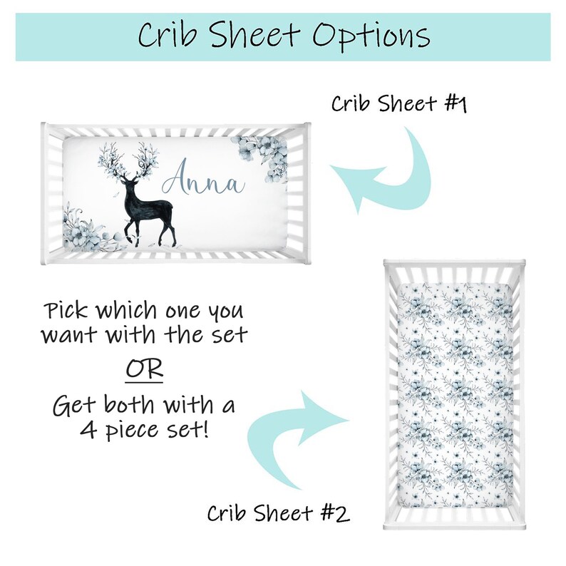 Baby Girl Deer Crib Bedding Set Woodland Crib Bedding Set Etsy