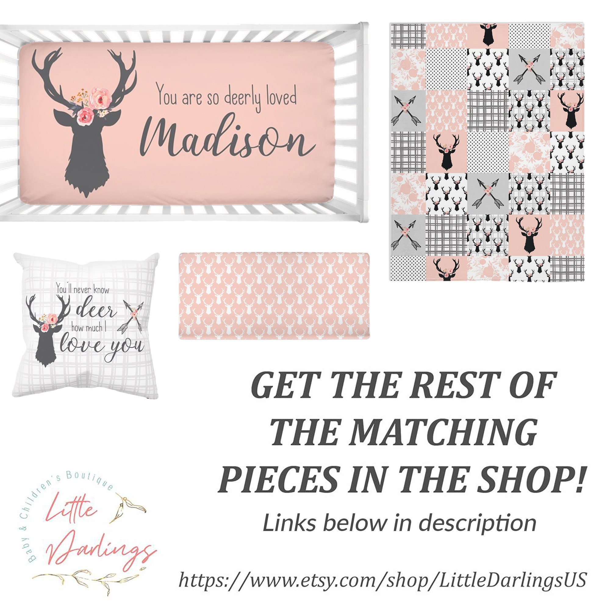 Deer Nursery Pillow Girl Woodland Nursery You'll Never Etsy